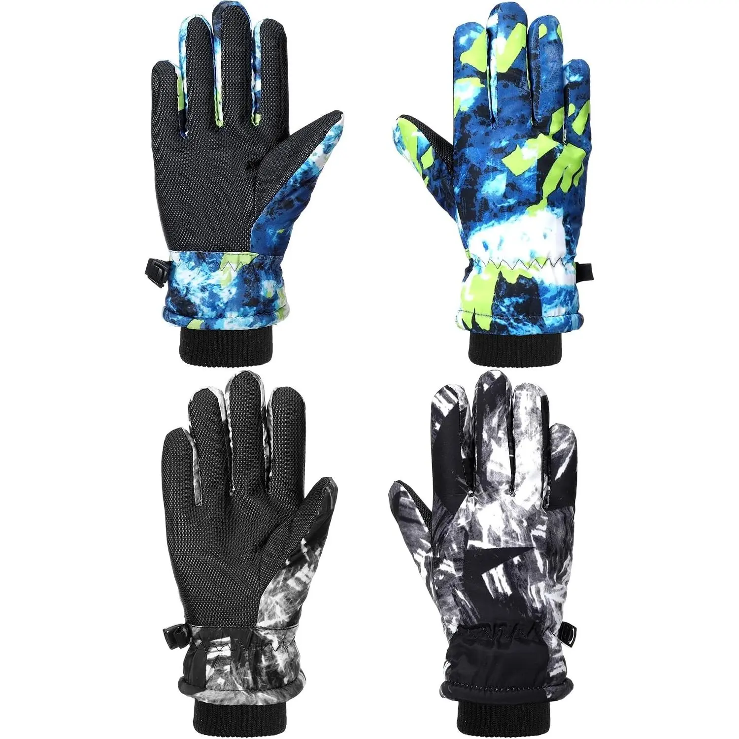 2 Pairs Kids Snow Gloves Winter Waterproof Kids Ski Gloves Youth for Girls Boys Outdoor Toddler Snowboard Warm Clothe