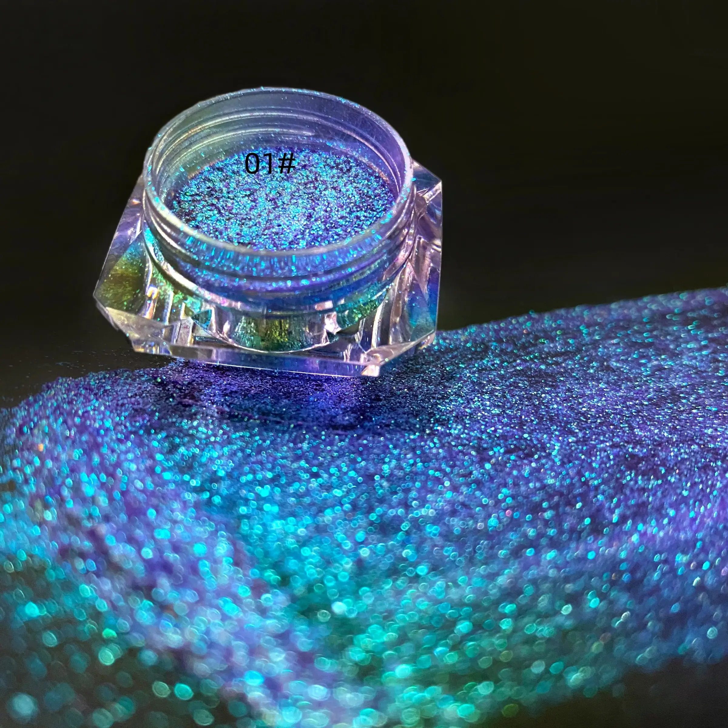 Chameleon Rainbow Eye Shadow Powder 6 Color High Gloss Holographic Rainbow Loose Pigment Eye Makeup Highlights(0.5g/bottle)