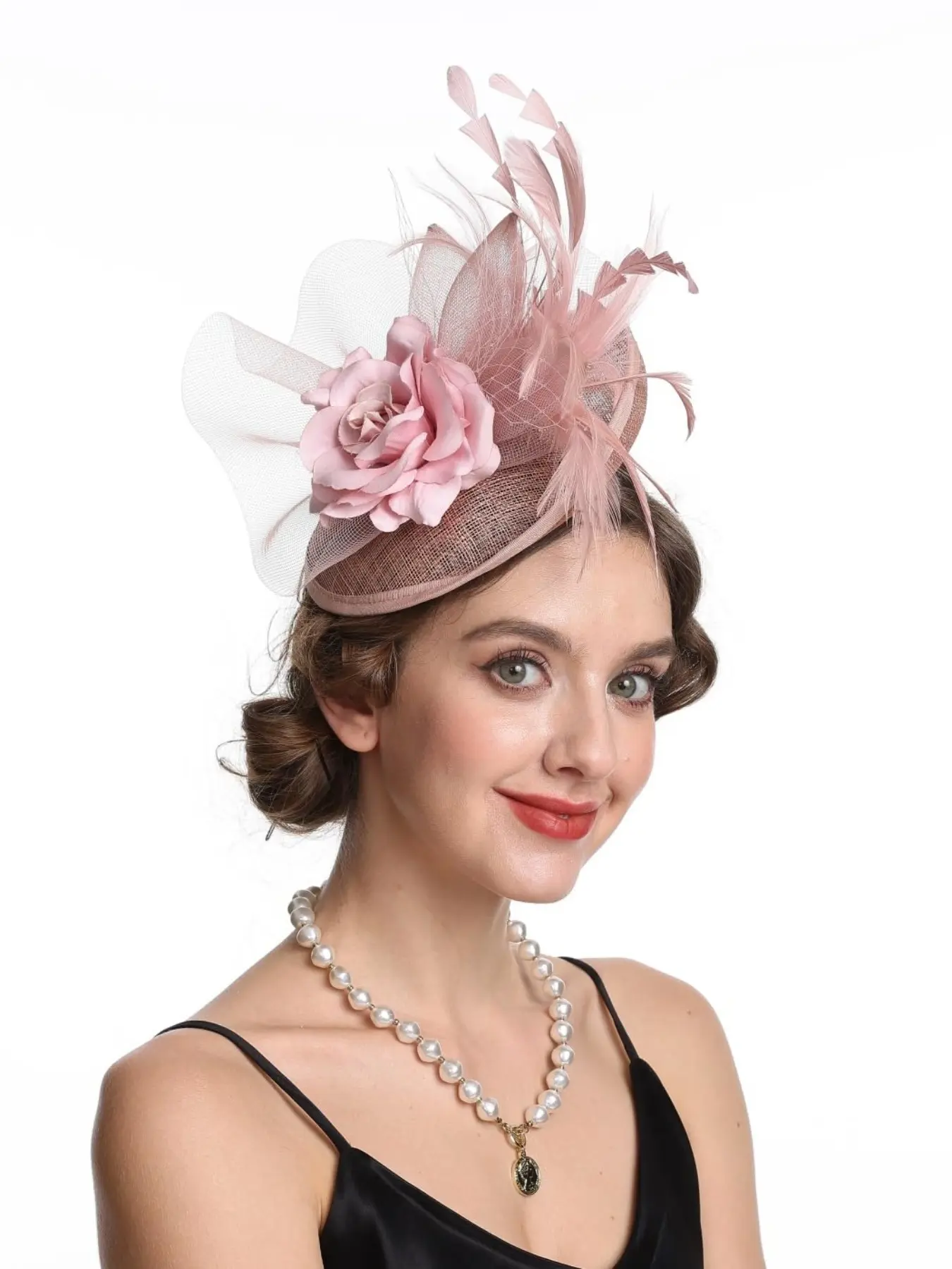 Fascinator Hat for Women, Tea Party Headwear with Ribbons and Feathers, Elegant Headband and Clip Set, Perfect for Special Occasions, Wedding, Headbands Women, Fashion Headbands, Headband with Clips