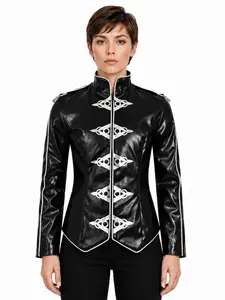 Jackson Cosplay Jacket, Mj Punk Heavy Metal Synthetic Leather Jacket, Adult Costume for Parties, Perfect for Performance Wear