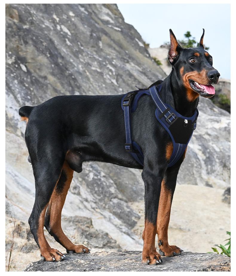 Tactical Dog Harness, No Pull Dog Harness with Leash, Lightweight Adjustable Dog Vest Harness for Small Medium Large Dogs, Reflective Escape Proof Dog Harness with Handle, Breathable Dog Harness for Training, Walking, Hiking, Outdoor, Protect Dog's Sternu