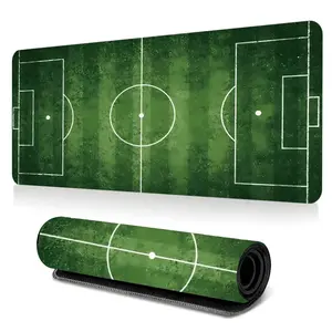1pc Vintage Soccer Field Large Gaming Mouse Pad, Football Sports Fan Extended Desk Mat,Office Desk Accessories Non-Slip Stitched Edge Computer Mat ,Rubber Base Laptop Keyboard Pad for Home Office & Gamer,Durable and Spill-Resistant,Ideal Gift