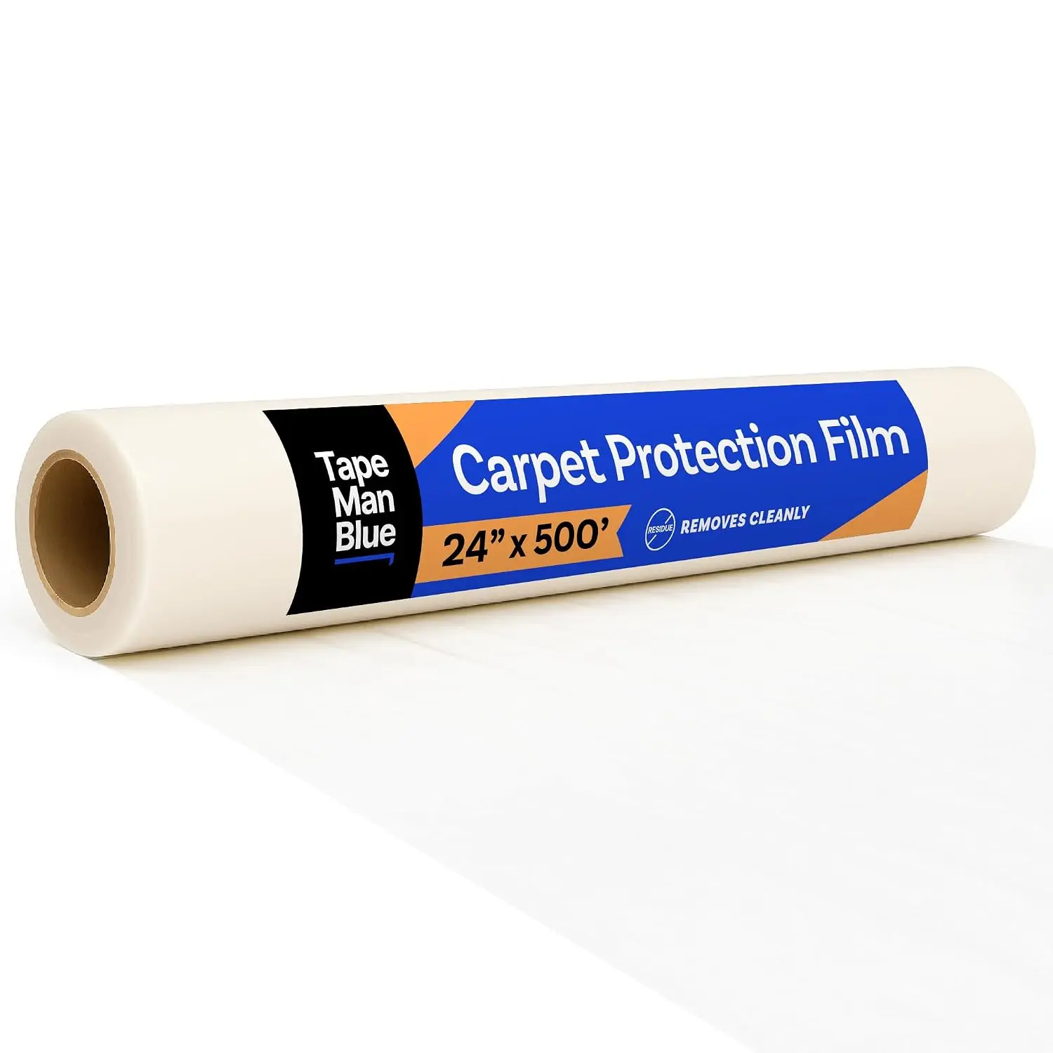 Carpet Protection Film, 24 inch x 500 Foot roll, Self Adhesive Plastic Carpet Protector Film with Clean Removal & Easy Unwind,  and Durable Covering for Construction