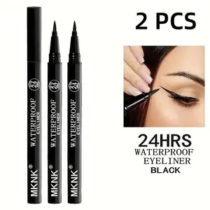 MKNK Premium Eyeliner Pen, Long-Lasting Waterproof Sweatproof Smudge-Proof Quick-Dry Liquid Makeup Pen, Essential Daily Cosmetic, Longwear Eye Liner, Smudge No Budge