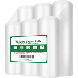 6 Pack 8"x20'(3Rolls) and 11"x20' (3Rolls) Vacuum Sealer Bags Rolls for Food,Commercial Grade, BPA Free,Puncture Prevention,Great for Sous Vide Cooking