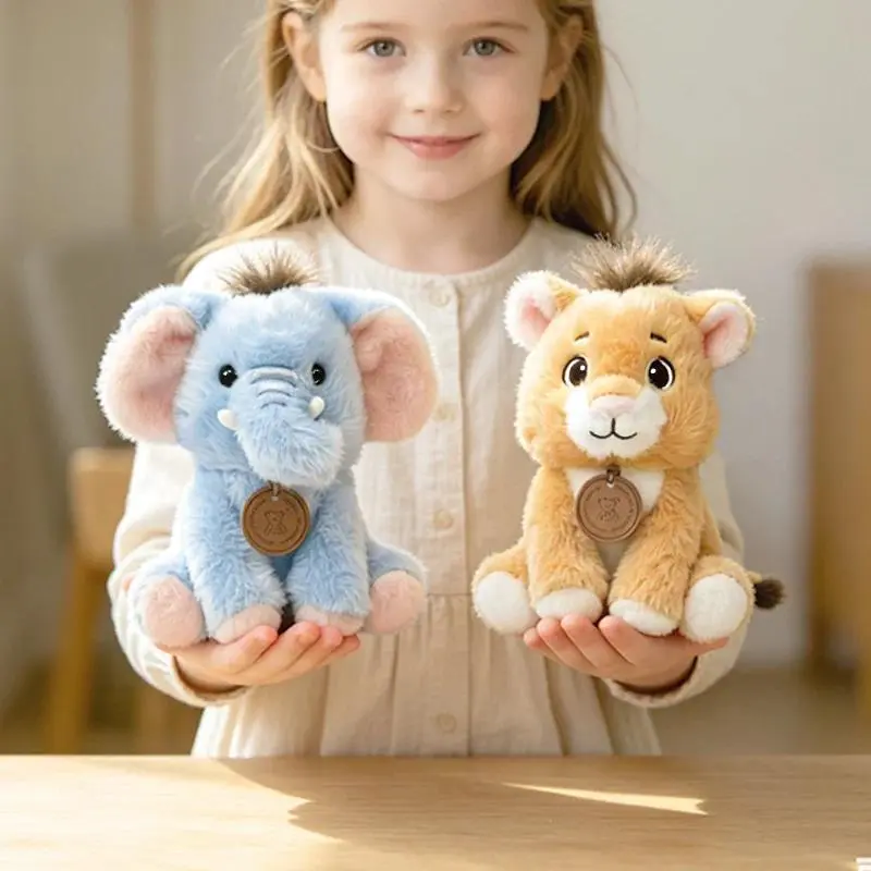 Zebra Lion Fox Mongoose Elephant Plush Toys Animal Stuffed Doll Toys Hobbies Collection Home Decor Toys Creative Birthday Gifts