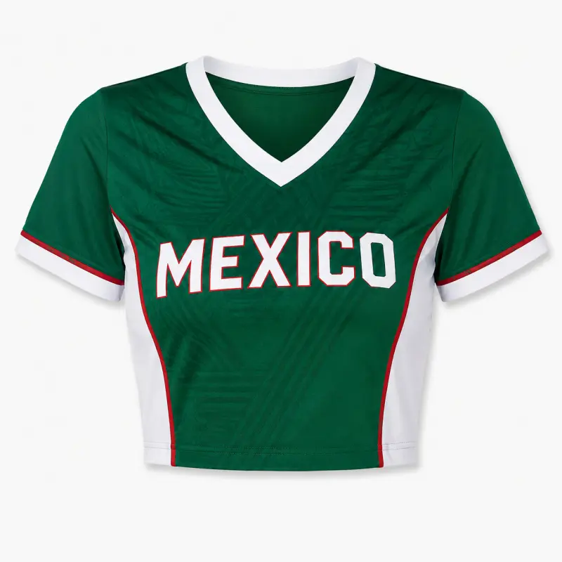 Women's V-Neck Casual Cropped Tees - Retro Short-Sleeve Polyester Knit Graphic Top, Ideal for Game Fans (Sports & Outdoor Professional Clothing), Short Sleeves, Fans Watching The Game