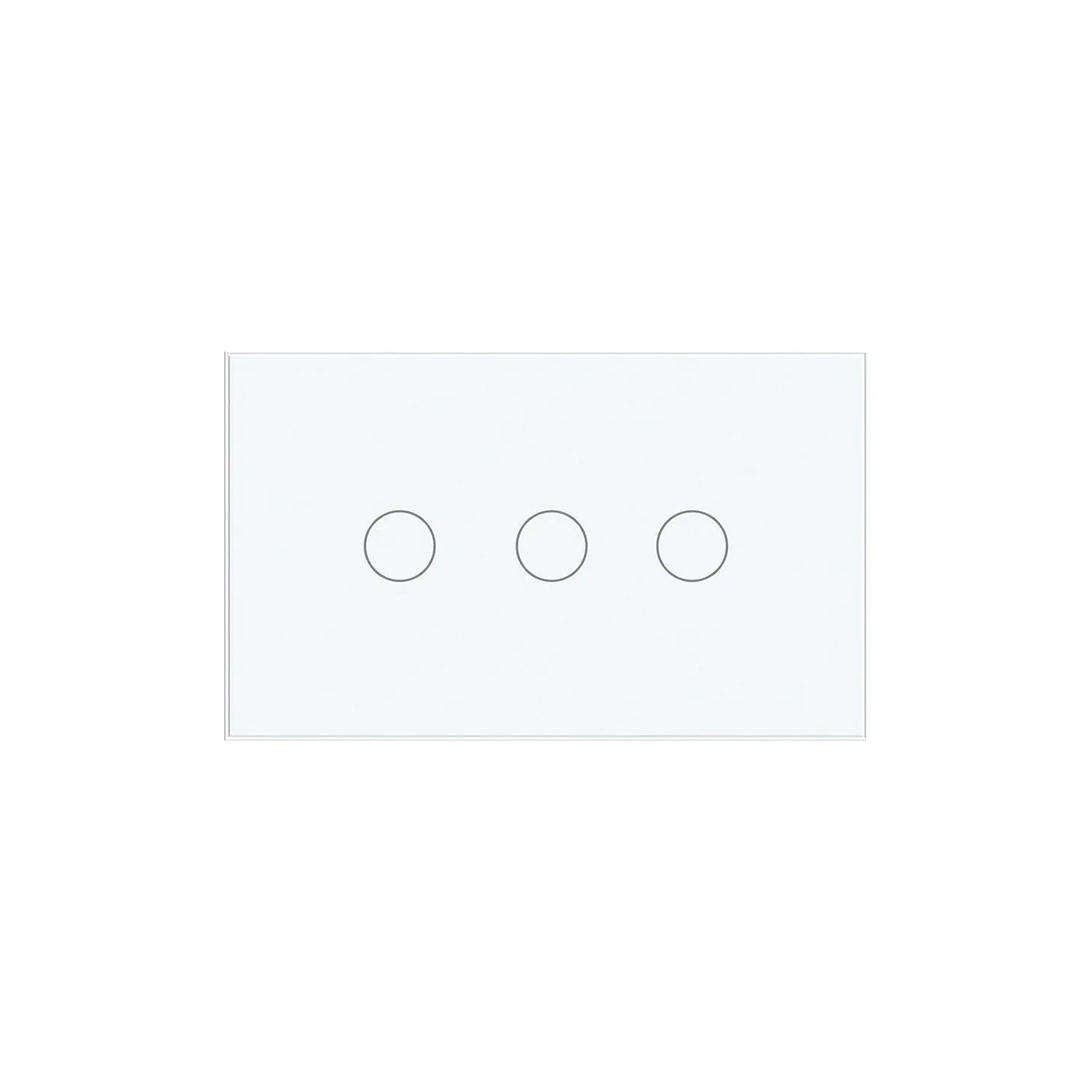 1000W Soft Glow Wall Switch, White 3-Button Tempered Glass Panel, 4.65x2.83x1.34in, No WiFi/Neutral Wire Required, Easy Clean Indoor Electrical Switch Accessory