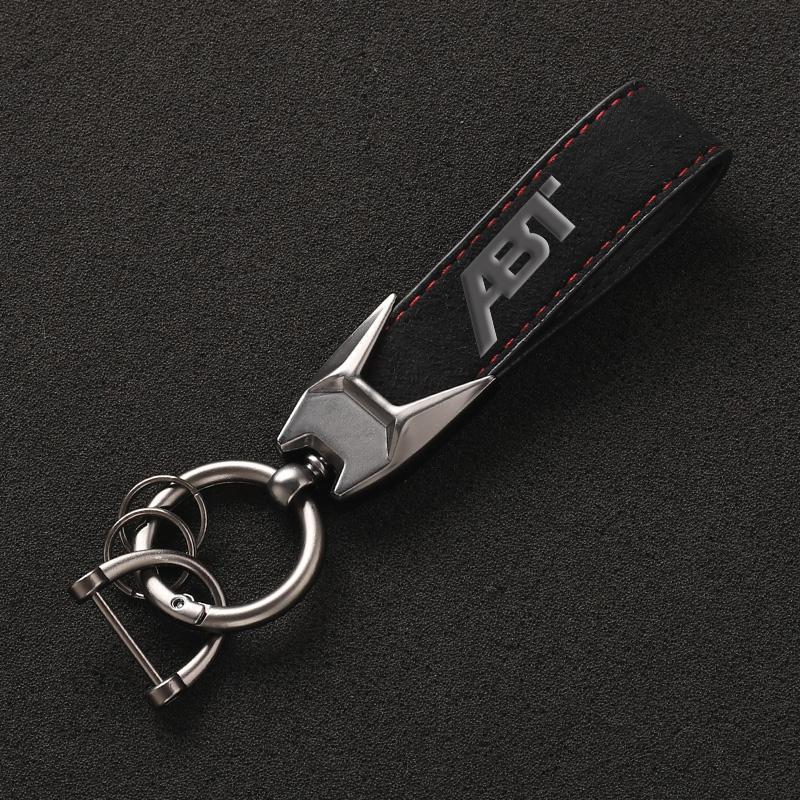 New Suede Leather ABT Keyring Car Keychain for Audi A3 A4 A5 A6 A7 Q3 Q5 Q7 Q8 RS3 RS6 S3 S5 VW Golf 4 5 6 7 Passat Accessories
