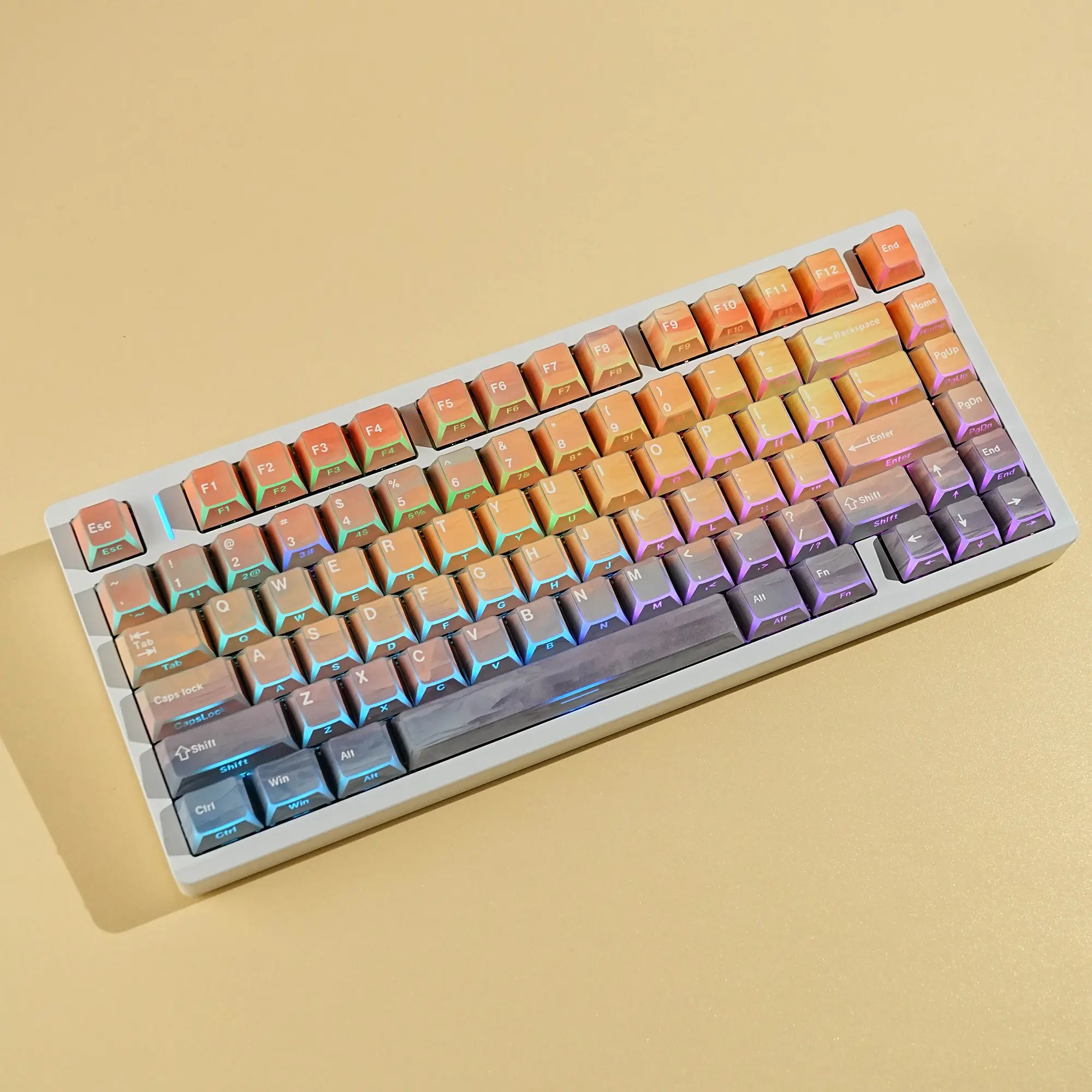 Twilight Keycaps 137-Key Cherry Profile Side-Lighted Led Backlight Twilight-LAS Profile Mechanical Keyboard Keycaps Korean Layout Iso with Support for English Uk German Mechanical Keyboard Us Layout Letters