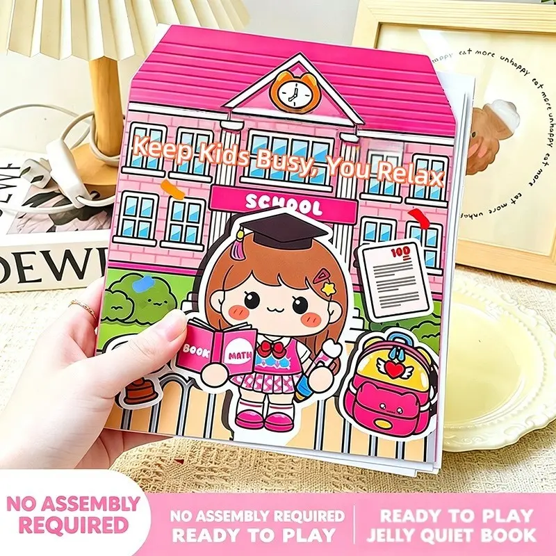 No Assembly Sticker Activity Book, Reusable & Washable Stickers, Multi-Theme Early Learning, Portable for Kids, Home & Travel Use