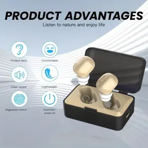 Rechargeable Hearing Aids for Seniors, Voice Enhancer and Personal Audio Amplifier, Dual Microphone Sound Source Localization (2 Pack)