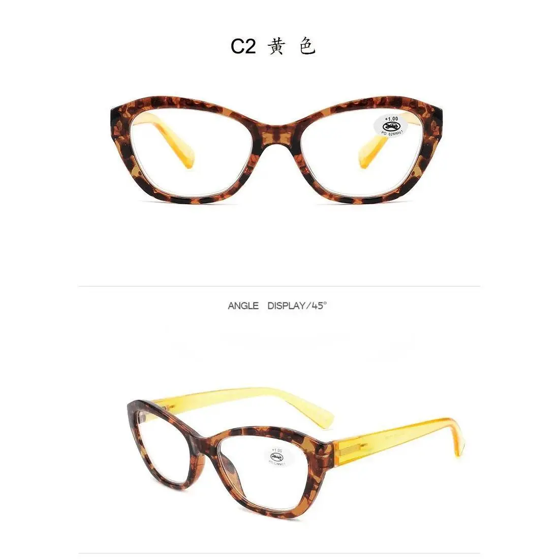 +1.0 +1.5 +2.0 +2.5 +3.0 +3.5 Neutral Floral Reading Glasses Red/Yellow/Green/Purple  Far Sighted Glasses