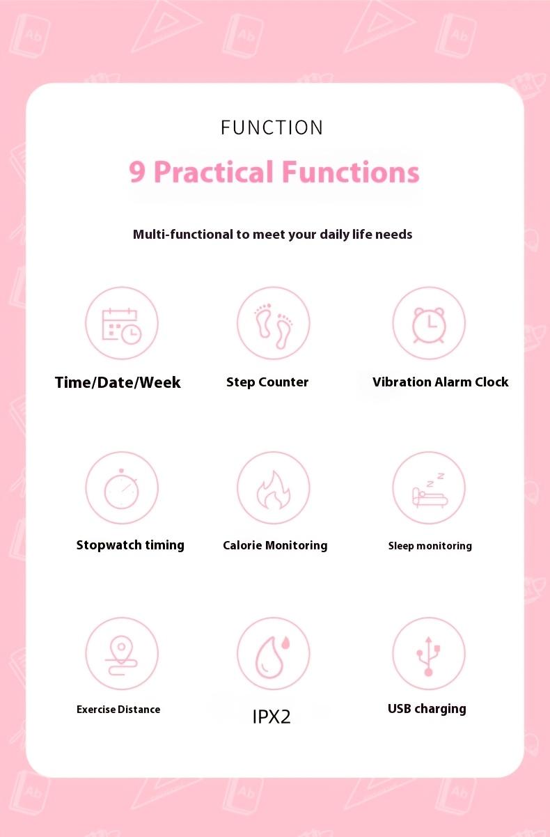 LED Display Multi-Function Fashion Watch Vibrating Alarm Pedometer Sports Timer Calorie And Distance Tracking Lightweight Design Comfortable Wear Built-In Night Light Ideal for School And Sports Top Choice for Birthday Gifts