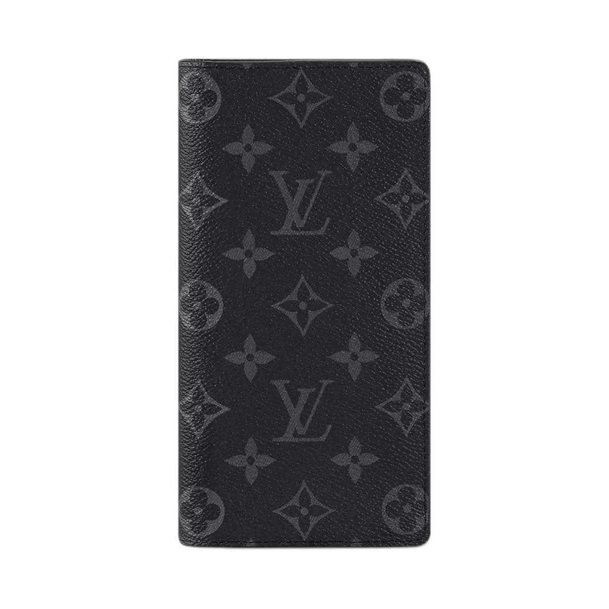 Louis Vuitton Brazza Long Wallet for Men - Classic Monogram Taurillon and Calfskin, Black and Blue, Boxed, Fabric-Lined, Simple, Mono, Hand-Engraved Men's Wallet, Boxed Men's Wallets, Fabric-Lined Men's Wallets