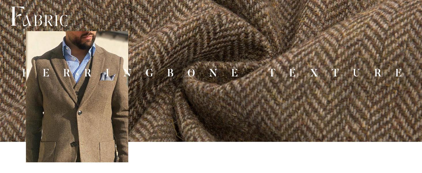 Men's Herringbone Tweed Blazer British Wool Blend Sport Coat Jacket Men's Herringbone Tweed Blazer British Wool Blend Sport Coat Jacket