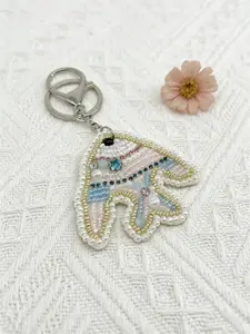 Macaron Color Beaded Fish Keychain, Luxe Rhinestone Seed Bead Embroidered Bag Charm, Cute Car Key Holder, Girl's Gift, Easter Egg, Birthday Party, Valentine's Day, Dance Event