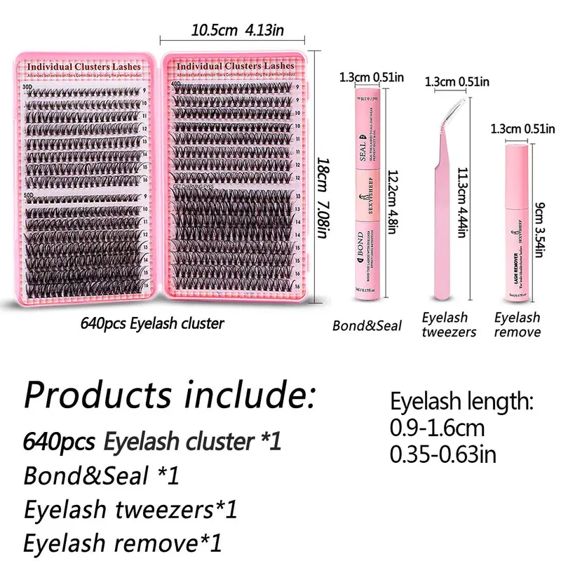 Product Introduction of Natural Look Eyelash Extensions Set with False Lashes, Tweezers, Glue, Remover and Fixer, Professional Accessories for Women's Summer Makeup 11