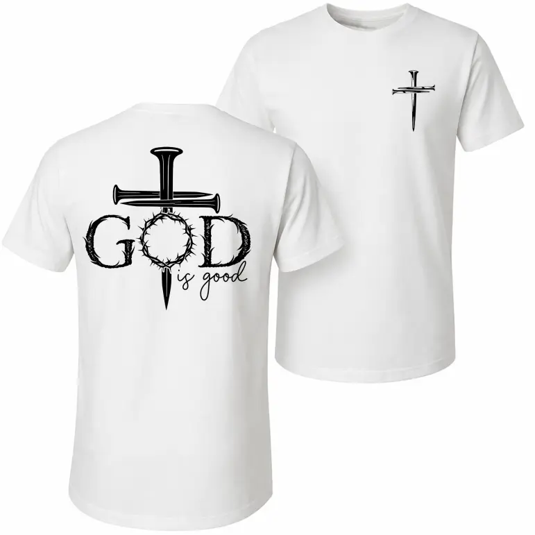 Men's Faith-Based 'GOD' Graphic T-Shirt, Christian Streetwear in  Cotton, Short Sleeve Relaxed Fit Round Neck Top for Casual Wear