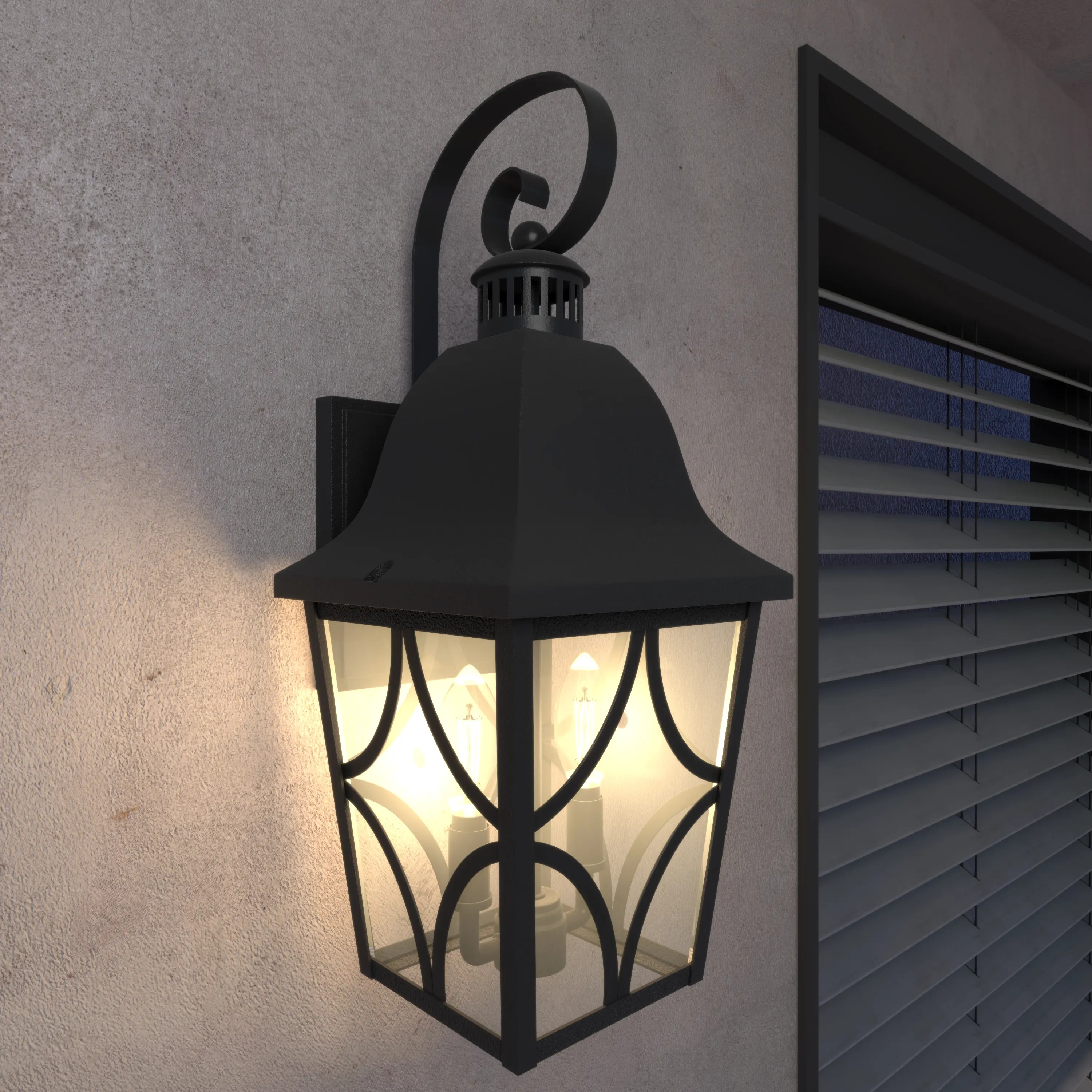 Nokaa Outdoor Wall Light Fixture, Matte Black Aluminum Waterproof Exterior Sconce with Clear Glass, Rust-Resistant Porch Lantern for Front Door Garage Patio, 18.13 Inch, 1-Pack