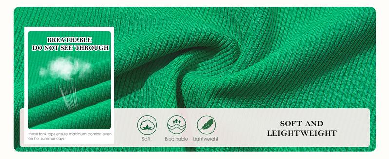 Yousify Women's Square Neck Tank Tops 2025 Summer Sleeveless Shirts Casual Slim Fitted Color Block Ribbed Tanks for Vacation Beach Home Workout Daily Wear