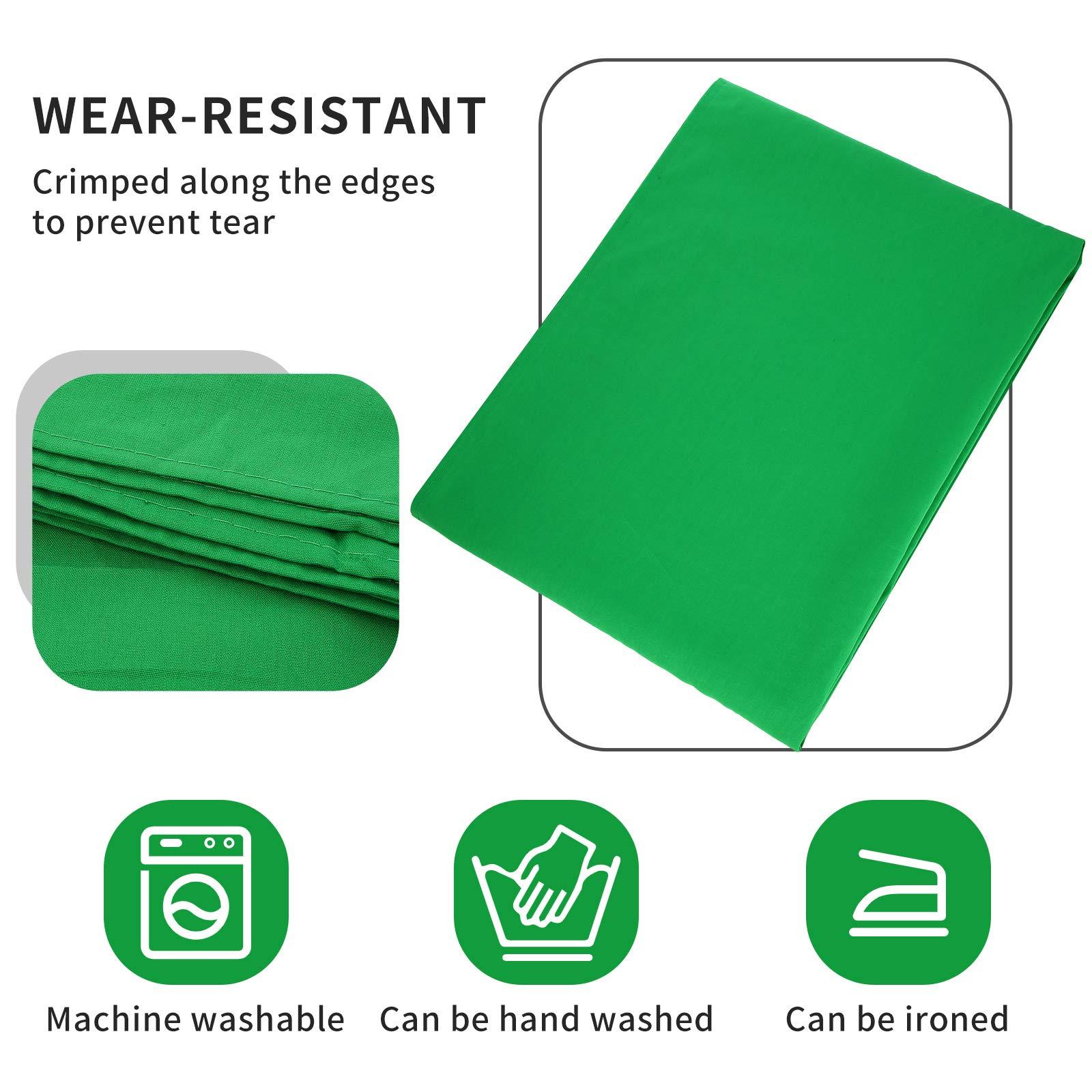 6x9ft Green Screen Background, Chromakey Virtual Green Screen Background Sheet, Cloth Fabric Curtain For Video Studio