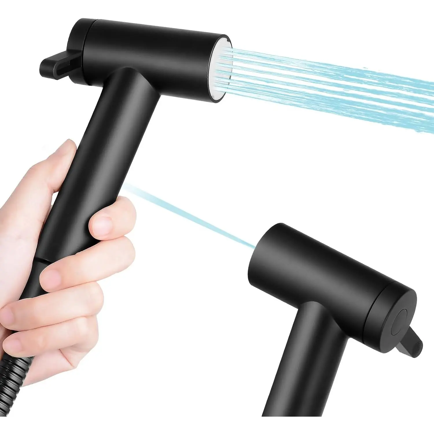 Handheld Bidet Sprayer for Toilet, Adjustable Water  Control Rotary  with Bidet Hose,  Single Nozzle High  Mode for Cleaning Stubborn Stains, Matte Black