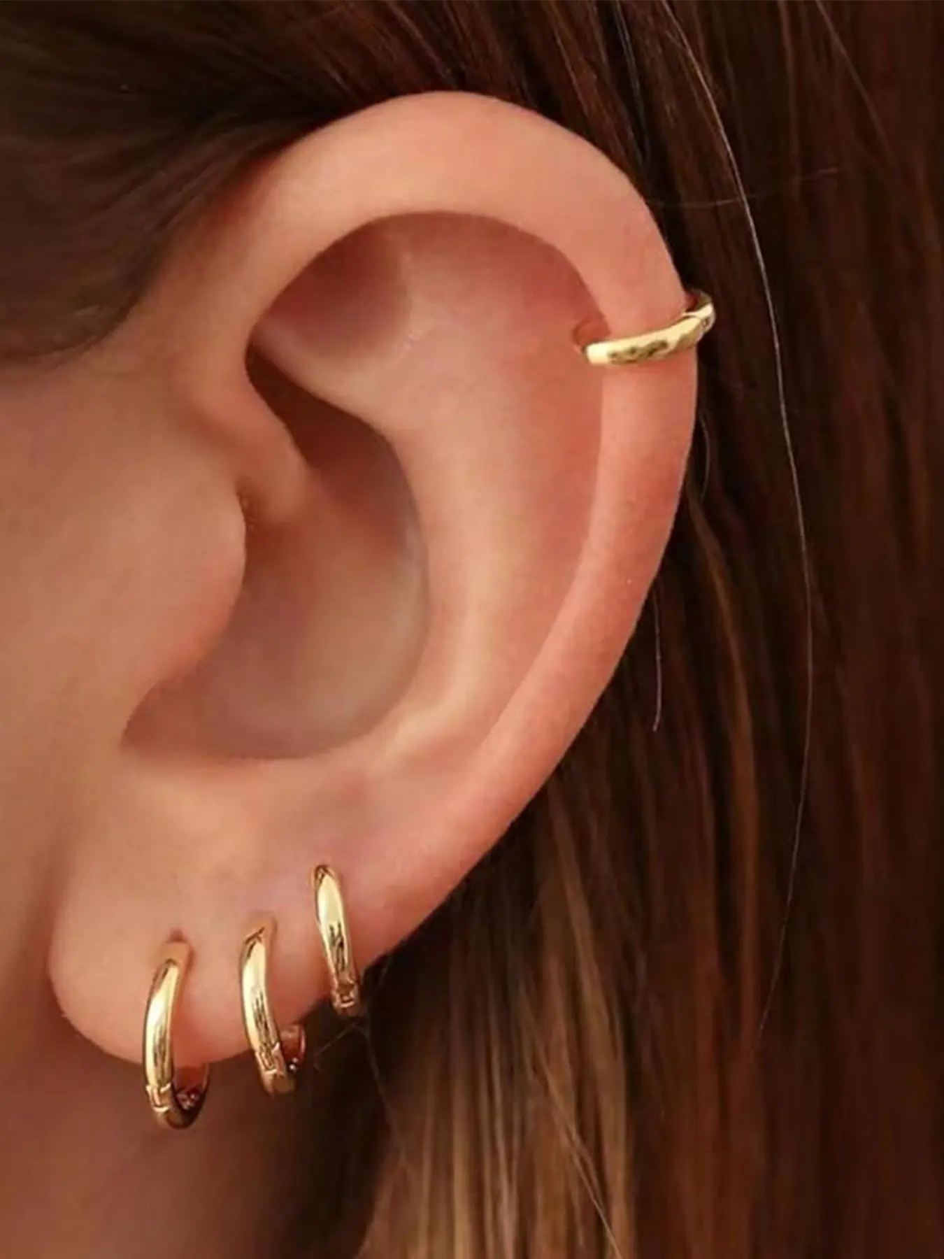 Classic Round Stud Earrings, Smooth Minimalist Metal Ear Jewelry, Fashionable Layering Earrings, Daily Wear Accessories