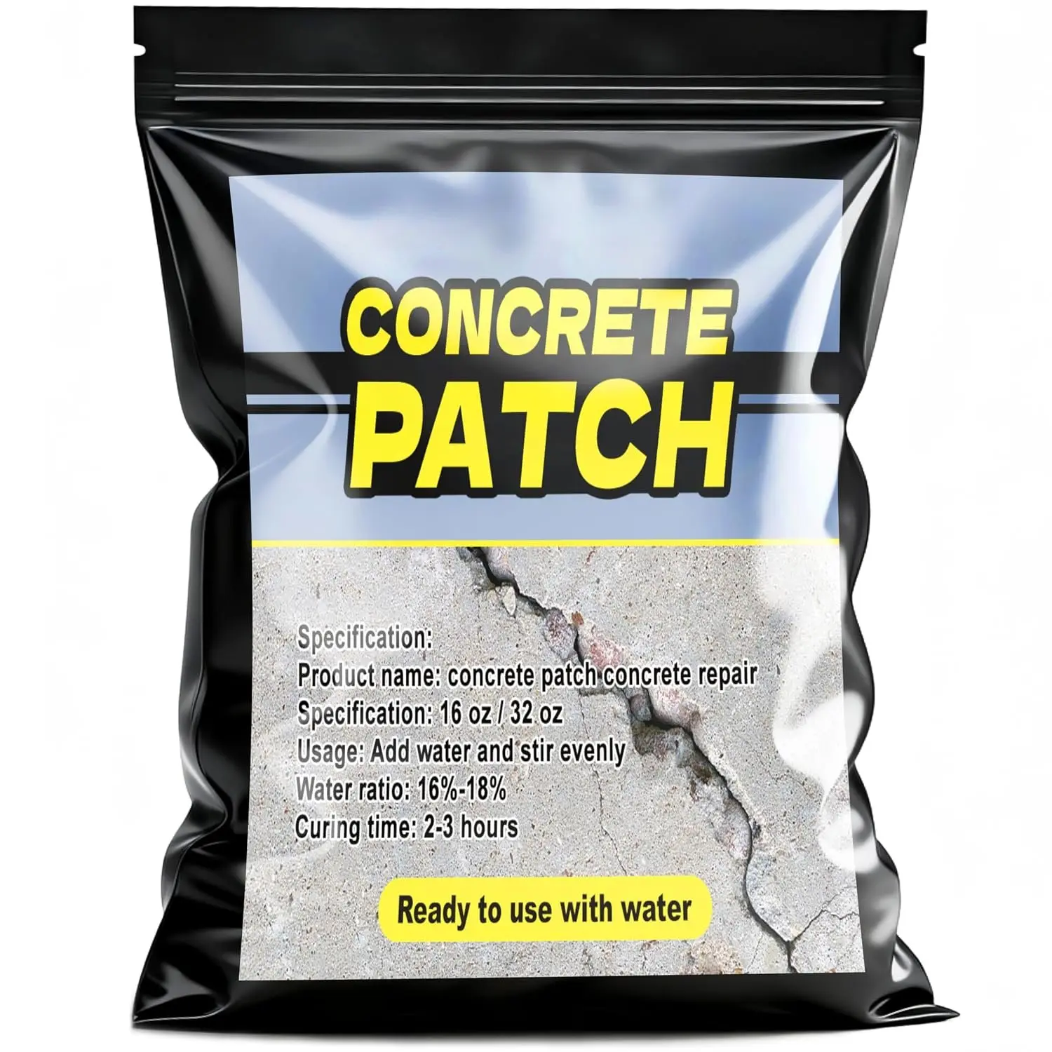 Concrete Repair, Concrete Patch for Repairing Spalls and Cracks in Concrete's and Masonry, Cement Crack Filler & Floor Repair Cement - Interior/Exterior (Grey, 16 Ounce)