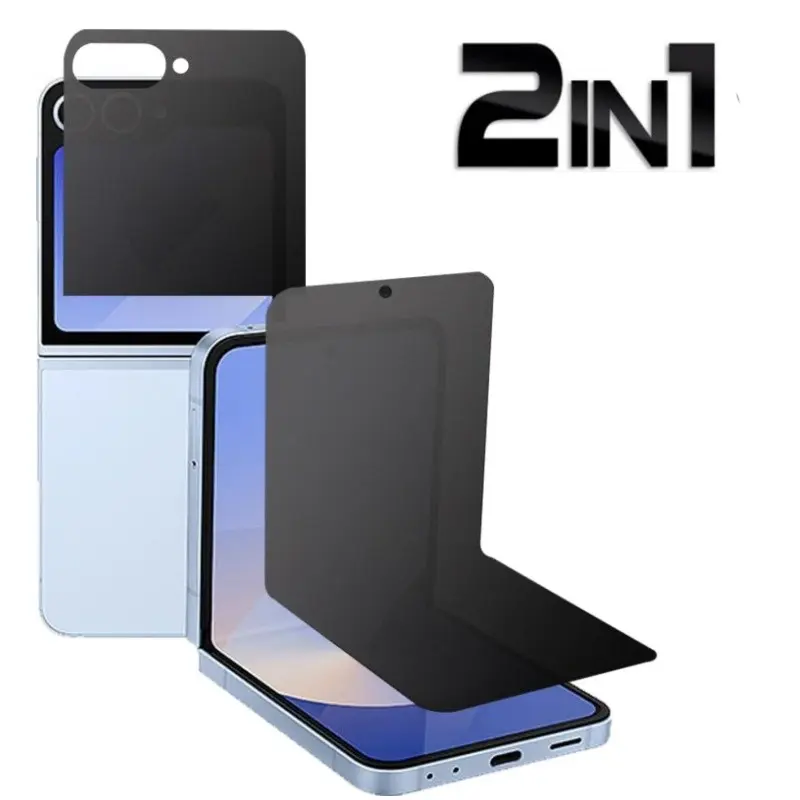 Samsung Galaxy Z Flip 8/7/6/5 Privacy Screen Protector, Internal Tpu Film + External Glass Film, Privacy Protection for Phone Screens