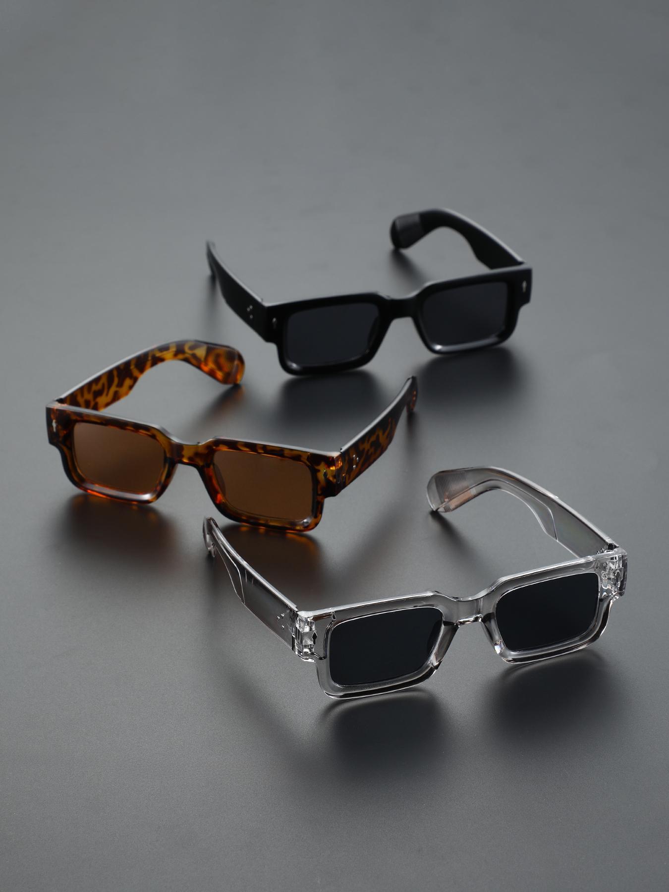 Unisex Simple Style Tinted Lens Sunglasses, Trendy Casual Sunglasses for Everyday Use, Fashion Accessories for Outdoor Activities