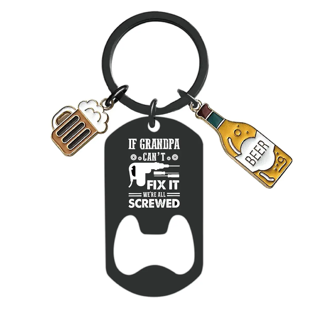 Stainless Steel Bottle Opener Keychain - Engravable Metal Car Key Accessory, World's Greatest Dad Engraving Option, Father's Day Gift, Birthday Commemorative Item, Bottle Opener Keychains, World's Greatest Dad Engraving Keychains