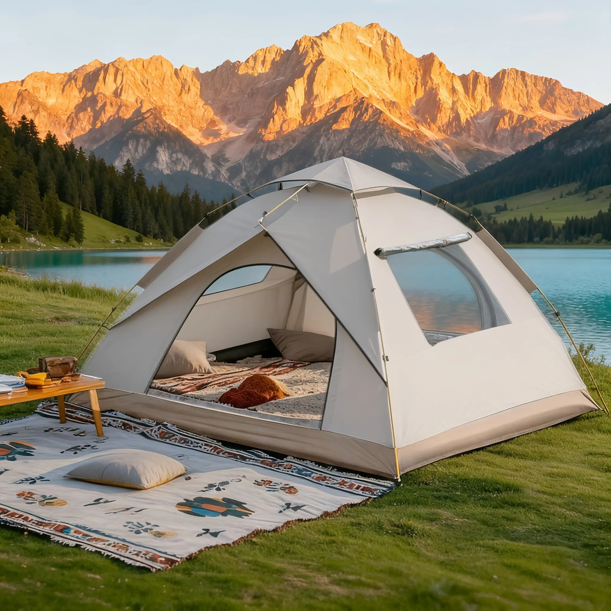 1-4 Person Automatic Pop-Up Tent, Sunshade & UV Protection, Breathable, for Park Camping, Outdoor Hiking, Lightweight Backpacking Tent, Essential for Music Festivals, Parks & Beaches