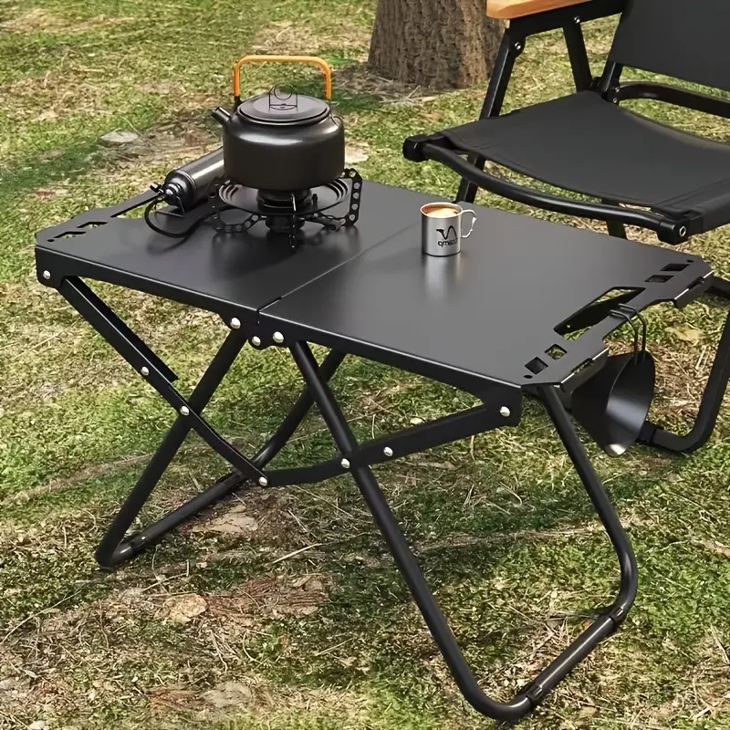 Portable Foldable Camping Table - A lightweight and quick outdoor table with a sturdy tripod design, portable and foldable, perfect for picnics, barbecues, and outdoor adventures