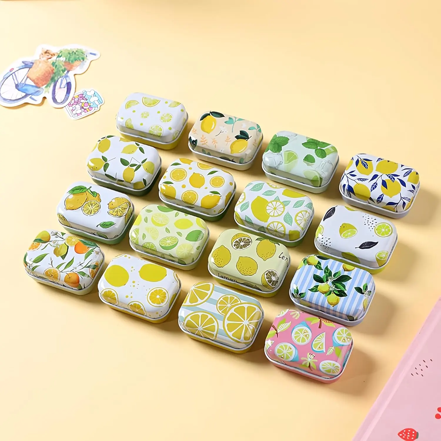 8 count Mini Flower Tin Trinket  Organizer Storage Box Decorative Boxes Small Metal Tins with Hinged  Portable Box Containers Small Storage Kit ()