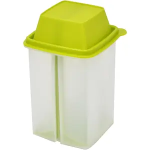 Home-X Pickle Container with Strainer - BPA Free Jalapeno Container for Mess-Free Storage of Condiment Food - Pickle Holder with Easy to Open Lid Design (Green)