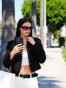 Women‘s Vintage Military Braided Trim Crop Jacket Stand Collar Button Front Short Blazer Y2K Streetwear White Cropped Coat for Daily Shopping Outfit