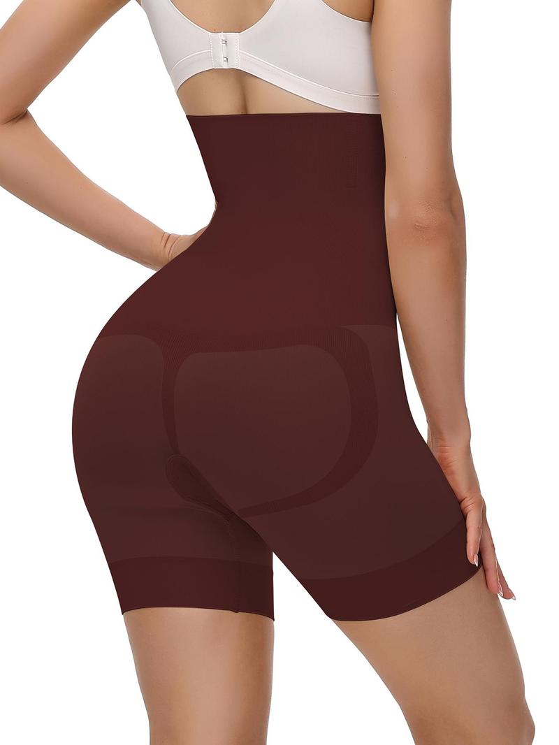 Women's Solid High Waist Shapewear Shorts, Tummy Control Butt Lifting Shapewear Bottoms, High Stretch Seamless for Daily Wear, High Waisted Shapers, Underwear