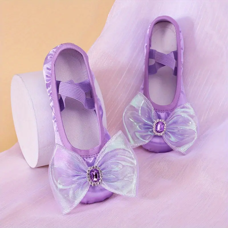 [Comfortable Ballet Shoes] Soft & Comfortable Girls' Ballet Dance Shoes - Elastic Closure, Round-Toe Pointe, Stage Performances & Practice - Recital Shoes ()