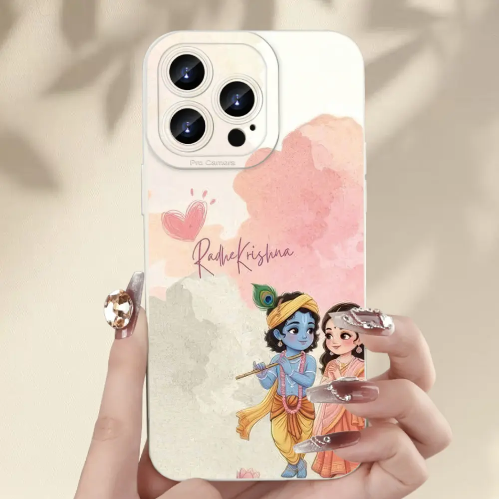 It depicts the classic image pattern of Hindu symbol of love and harmony, suitable for mobile phone case iPhone17/16/15/14/13/12/11/Plus/Pro/Max comfortable grip, suitable for Mother's Day, Anniversary, Valentine's Day, New Moon, Eid al-Fitr gifts