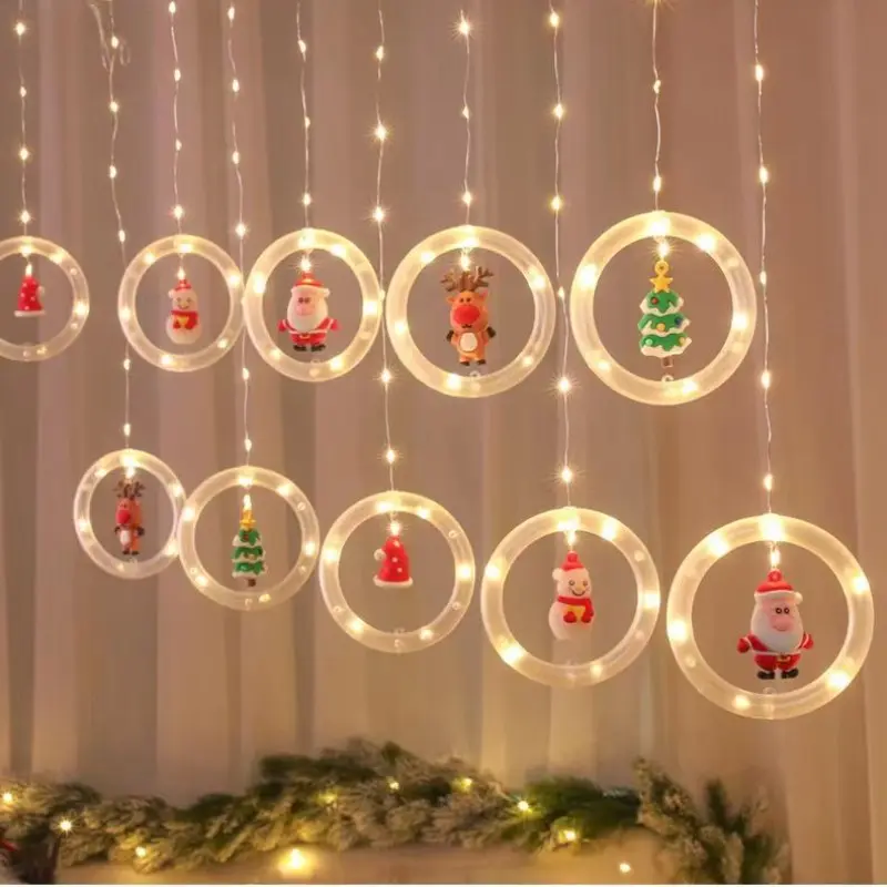 Christmas LED Curtain Light Set, Festive Holiday Decorations, Flashing Effect, Ideal for Home & Party Atmosphere