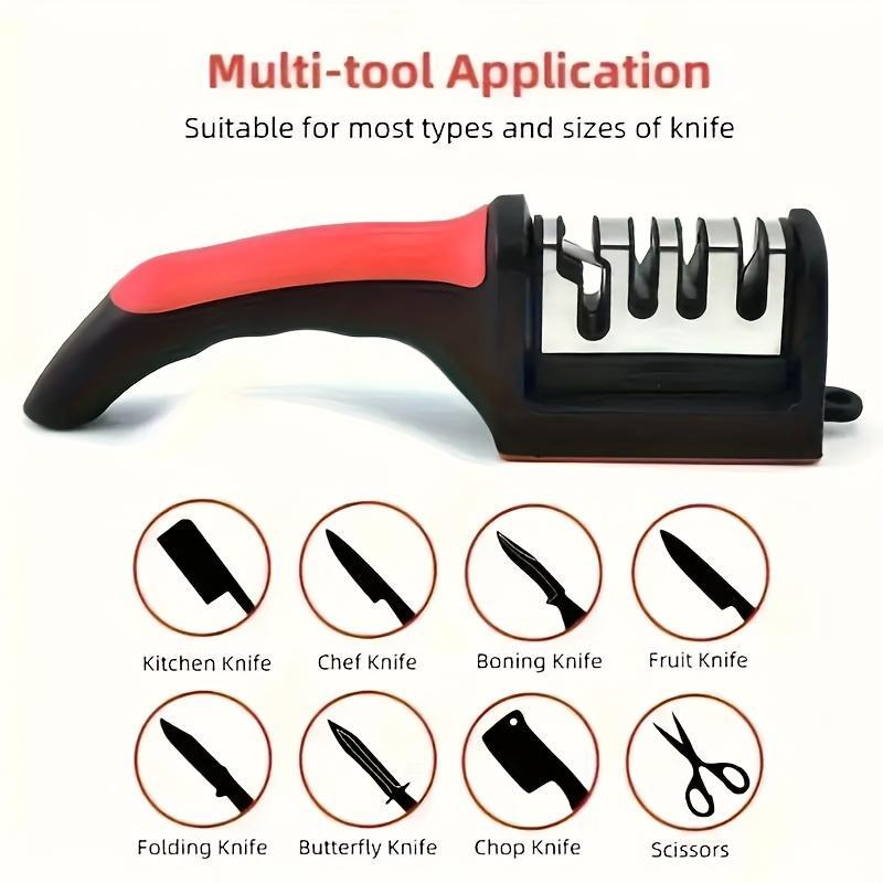 1pc Multi-Functional Stainless Steel Kitchen Knife Sharpener Tool, Quick Knife Sharpening Device for Home and Commercial Use, Ideal for Kitchenware and Kitchen Gadgets