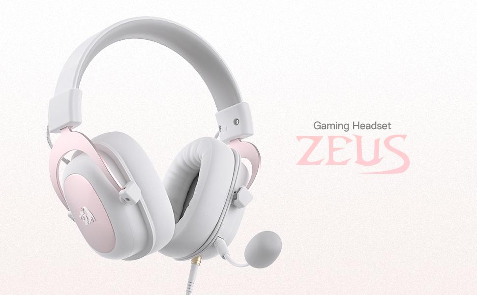 Redragon H510 Zeus White Wired Gaming Headset - 7.1 Surround Sound - Memory Foam Ear Pads - 53MM Drivers - Detachable Microphone - Multi Platforms for PC, PS4/3 & Xbox One/Series X, NS Audio Headphone