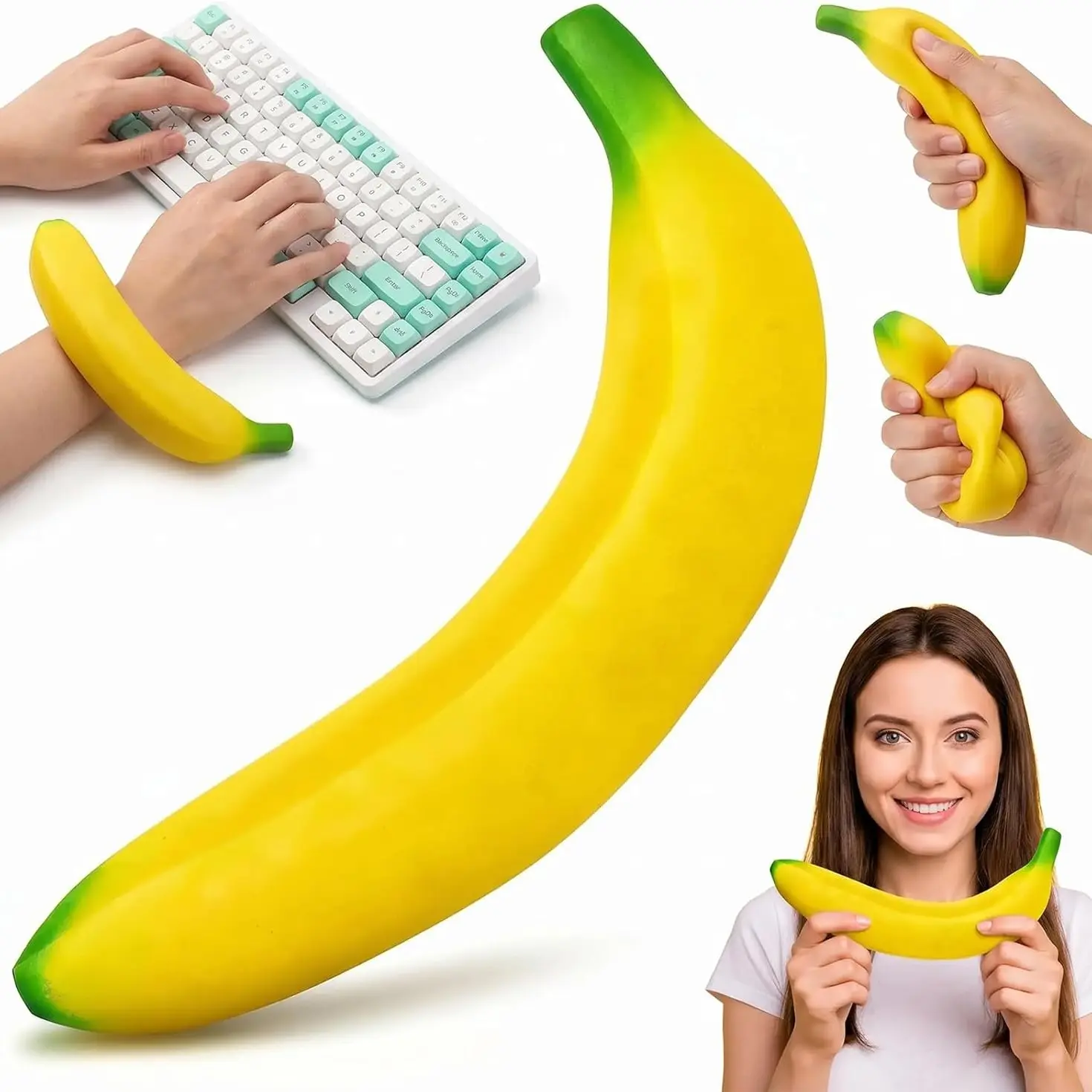 Giant Banana Squid Toy, Soft PU Foam Decompression Toy, New 2026 Design, Ideal for Work & Daily Relaxation, Fun Stress Relief Item