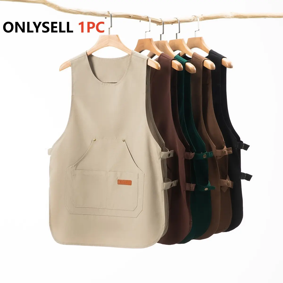 Adjustable Unisex Work Apron with Pocket, Kitchen Cooking Aprons, 1pc Durable Polyester Vest, Ideal for Professionals in Various Fields, Aprons with Pockets, Home Supplies