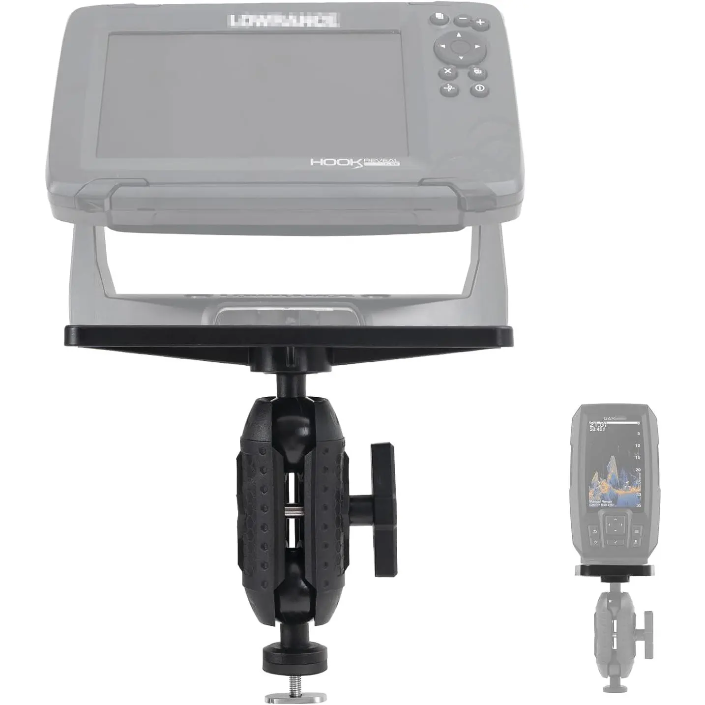 Kayak Fish Finder Mount with Transducer Arm Options Holds up to 9" Electronics Compatible with   Humminbird(Track Mount Base Set)