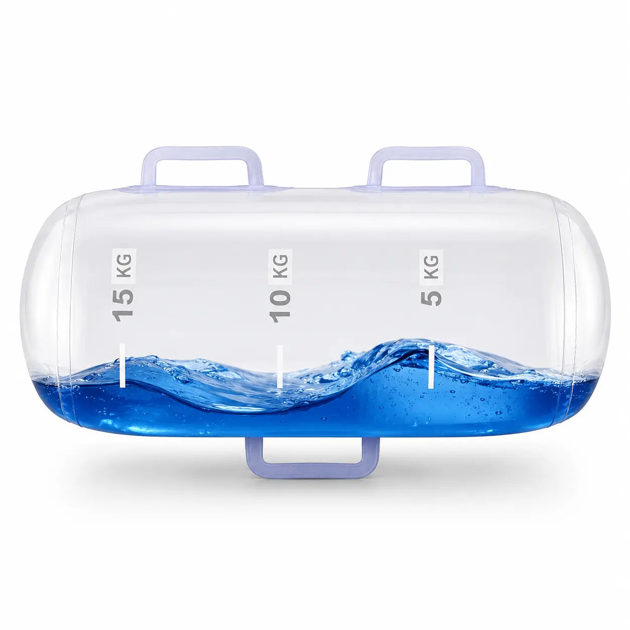 PVC Safe Transparent Water-Filled Fitness Sandbag, 5-15kg Adjustable Core Strength Training Equipment with Dual Handles, Dynamic Resistance Water Weight Tool for Body Sculpting & Core Stability, Portable for Home & Dormitory Use