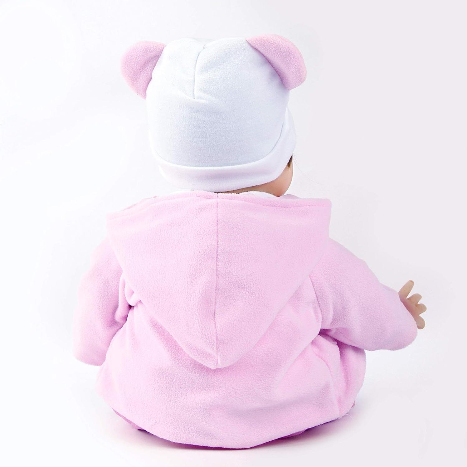 22 Inch Realistic Girl Doll With Bear Doll, Realistic Baby Girl Doll with Plush Bear Set, Lifelike Reborn Baby Doll Set, Lifelike Reborn Doll, Gift Toy For Kids, Reborn Baby Dolls