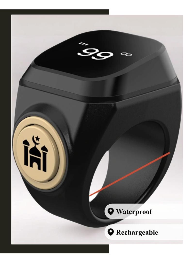 Smart Prayer Beads Ring with Timer APP Connection Waterproof Electronic Counter for Muslim Prayers Modern Design 18mm 20mm 22mm Sizes