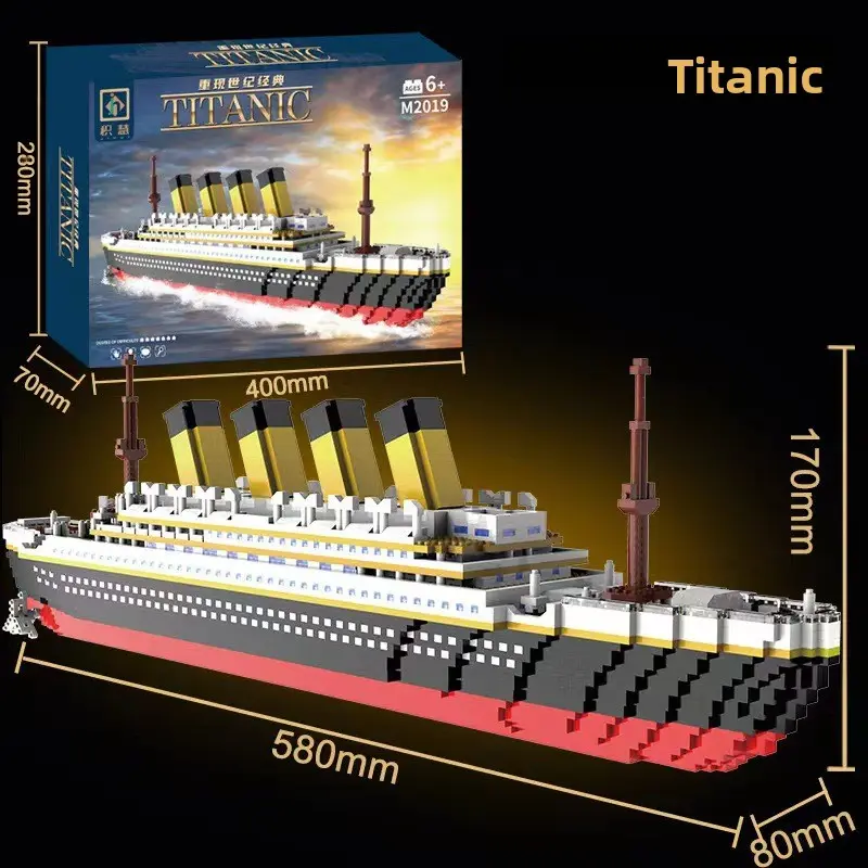 Titanic Interlocking Building Blocks Puzzle Toy, Classic Ship Model for Kids, Ship Models